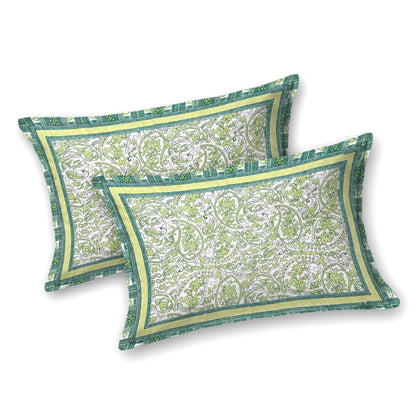 100% pure cotton jaipuri sanganari printed 98*108 king size Premium bedsheet with 2 Matching pillow covers