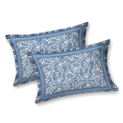 100% pure cotton jaipuri sanganari printed 98*108 king size Premium bedsheet with 2 Matching pillow covers