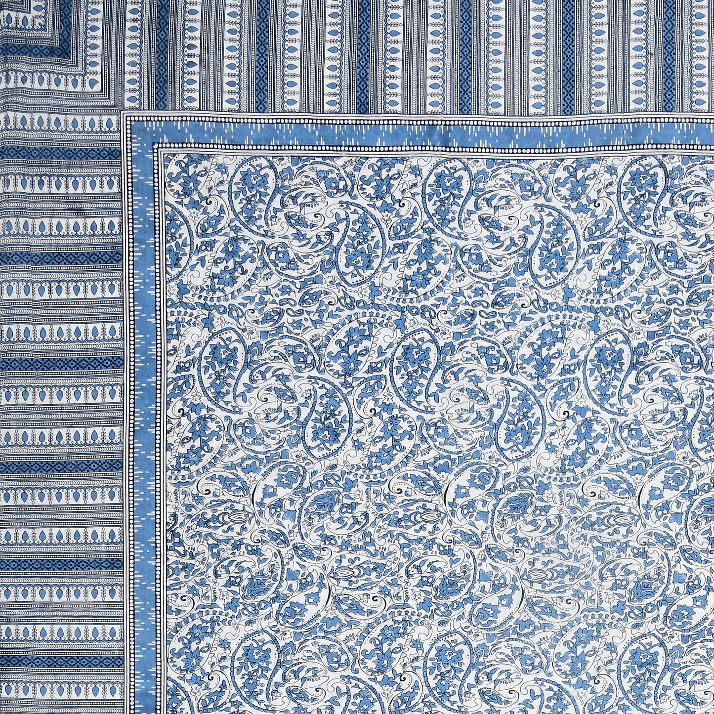 100% pure cotton jaipuri sanganari printed 98*108 king size Premium bedsheet with 2 Matching pillow covers