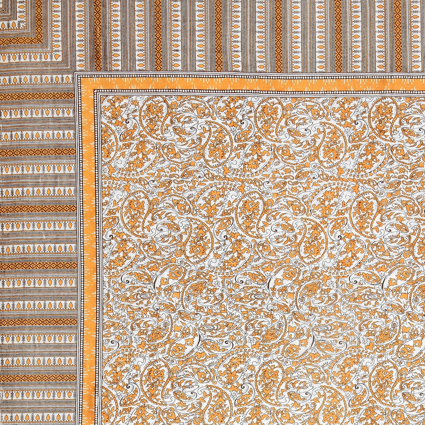 100% pure cotton jaipuri sanganari printed 98*108 king size Premium bedsheet with 2 Matching pillow covers