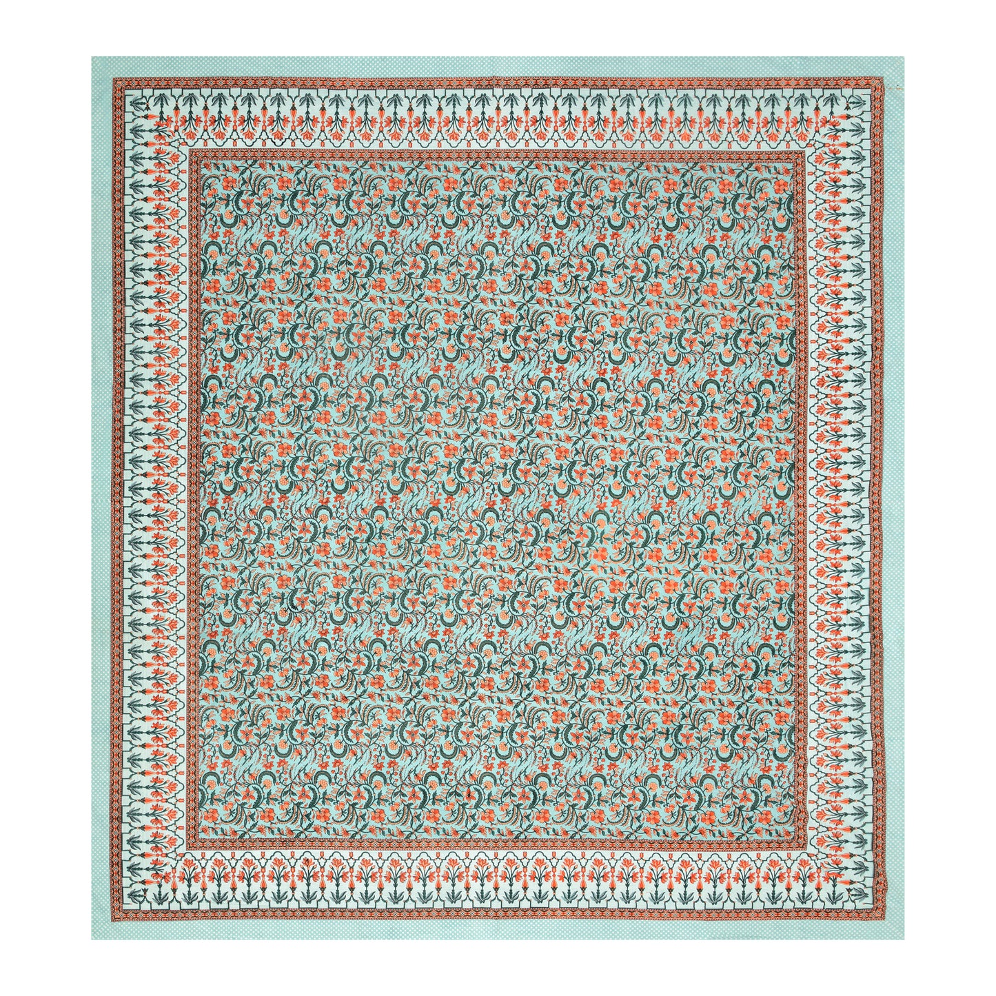 100% pure cotton jaipuri sanganari printed 98*108 king size Premium bedsheet with 2 Matching pillow covers