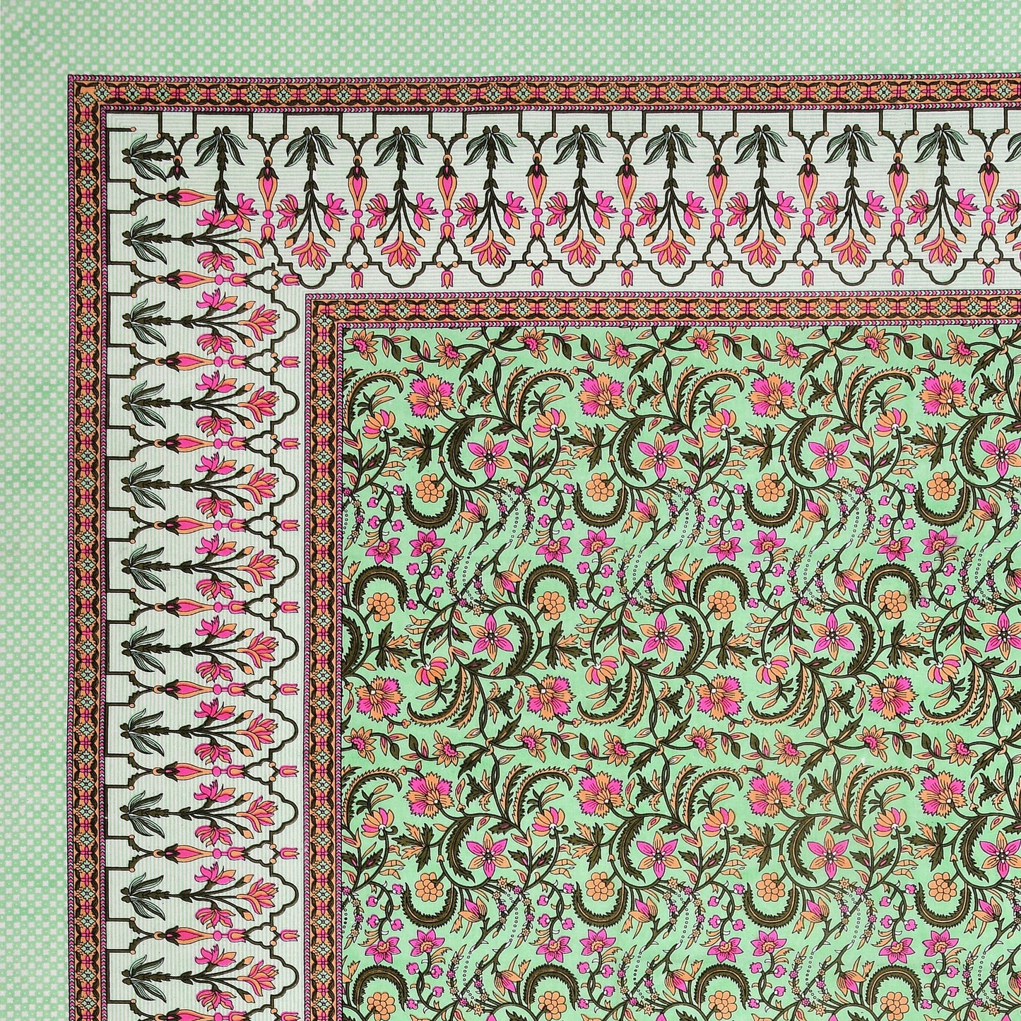 100% pure cotton jaipuri sanganari printed 98*108 king size Premium bedsheet with 2 Matching pillow covers