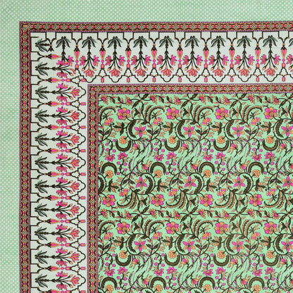 100% pure cotton jaipuri sanganari printed 98*108 king size Premium bedsheet with 2 Matching pillow covers