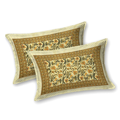 100% pure cotton jaipuri sanganari printed 98*108 king size Premium bedsheet with 2 Matching pillow covers