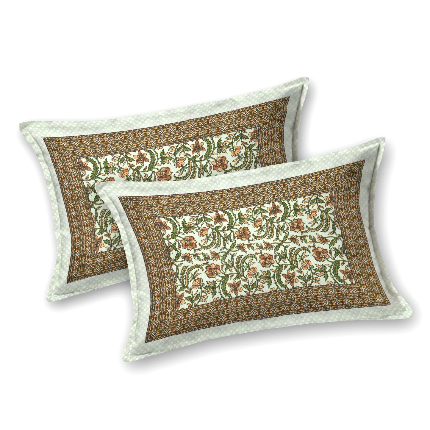100% pure cotton jaipuri sanganari printed 98*108 king size Premium bedsheet with 2 Matching pillow covers