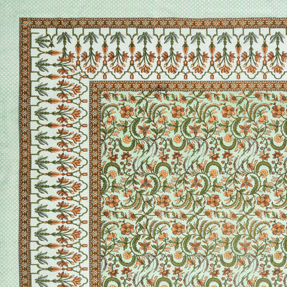 100% pure cotton jaipuri sanganari printed 98*108 king size Premium bedsheet with 2 Matching pillow covers