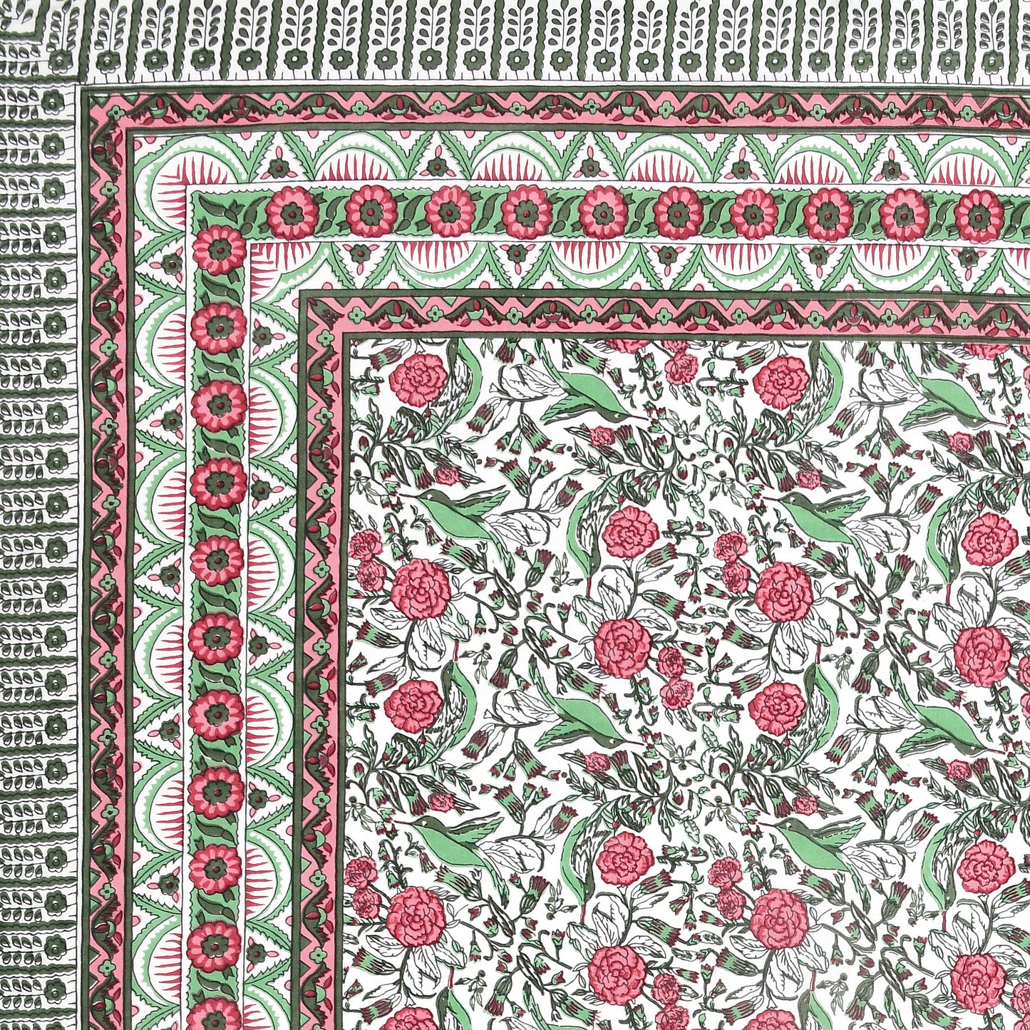 100% pure cotton jaipuri sanganari printed 98*108 king size Premium bedsheet with 2 Matching pillow covers