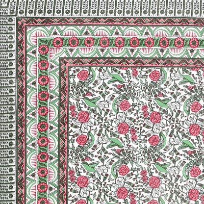 100% pure cotton jaipuri sanganari printed 98*108 king size Premium bedsheet with 2 Matching pillow covers