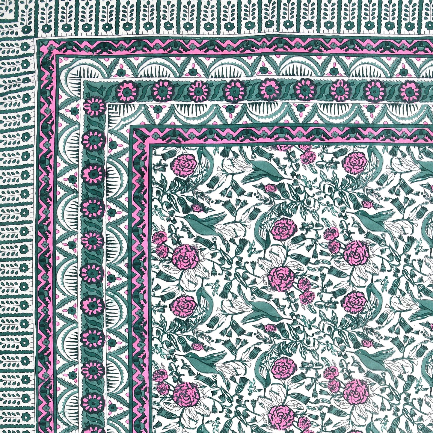 100% pure cotton jaipuri sanganari printed 98*108 king size Premium bedsheet with 2 Matching pillow covers