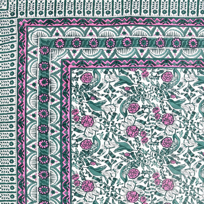 100% pure cotton jaipuri sanganari printed 98*108 king size Premium bedsheet with 2 Matching pillow covers