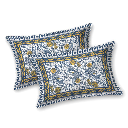 100% pure cotton jaipuri sanganari printed 98*108 king size Premium bedsheet with 2 Matching pillow covers