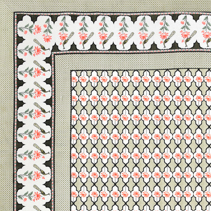 100% pure cotton jaipuri sanganari printed 98*108 king size Premium bedsheet with 2 Matching pillow covers