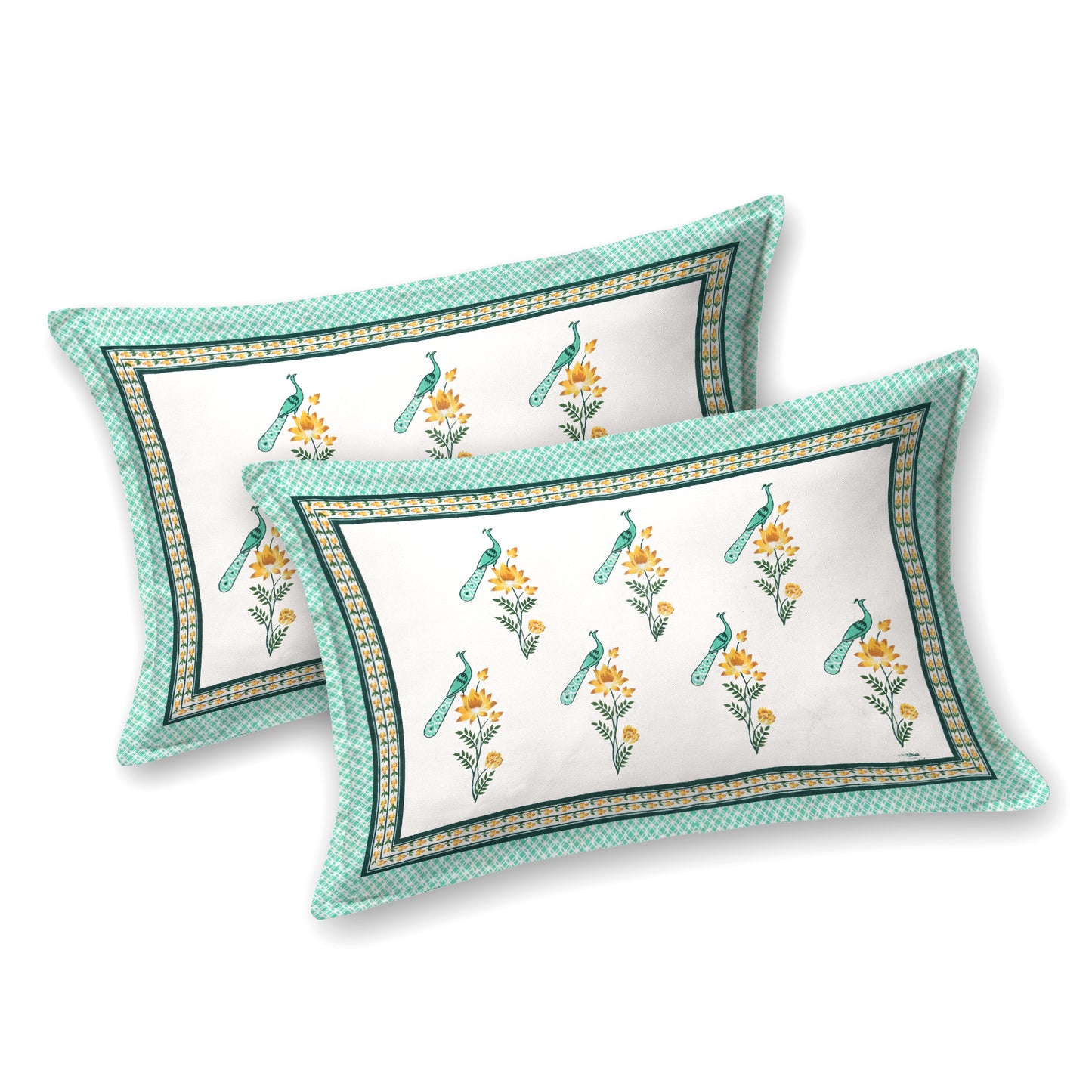 100% pure cotton jaipuri sanganari printed 98*108 king size Premium bedsheet with 2 Matching pillow covers