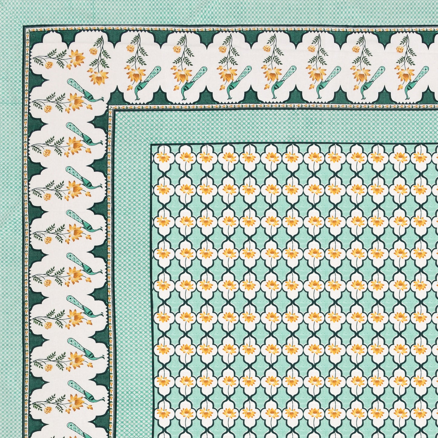 100% pure cotton jaipuri sanganari printed 98*108 king size Premium bedsheet with 2 Matching pillow covers