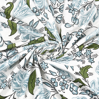 100% pure cotton jaipuri sanganari printed 98*108 king size Premium bedsheet with 2 Matching pillow covers