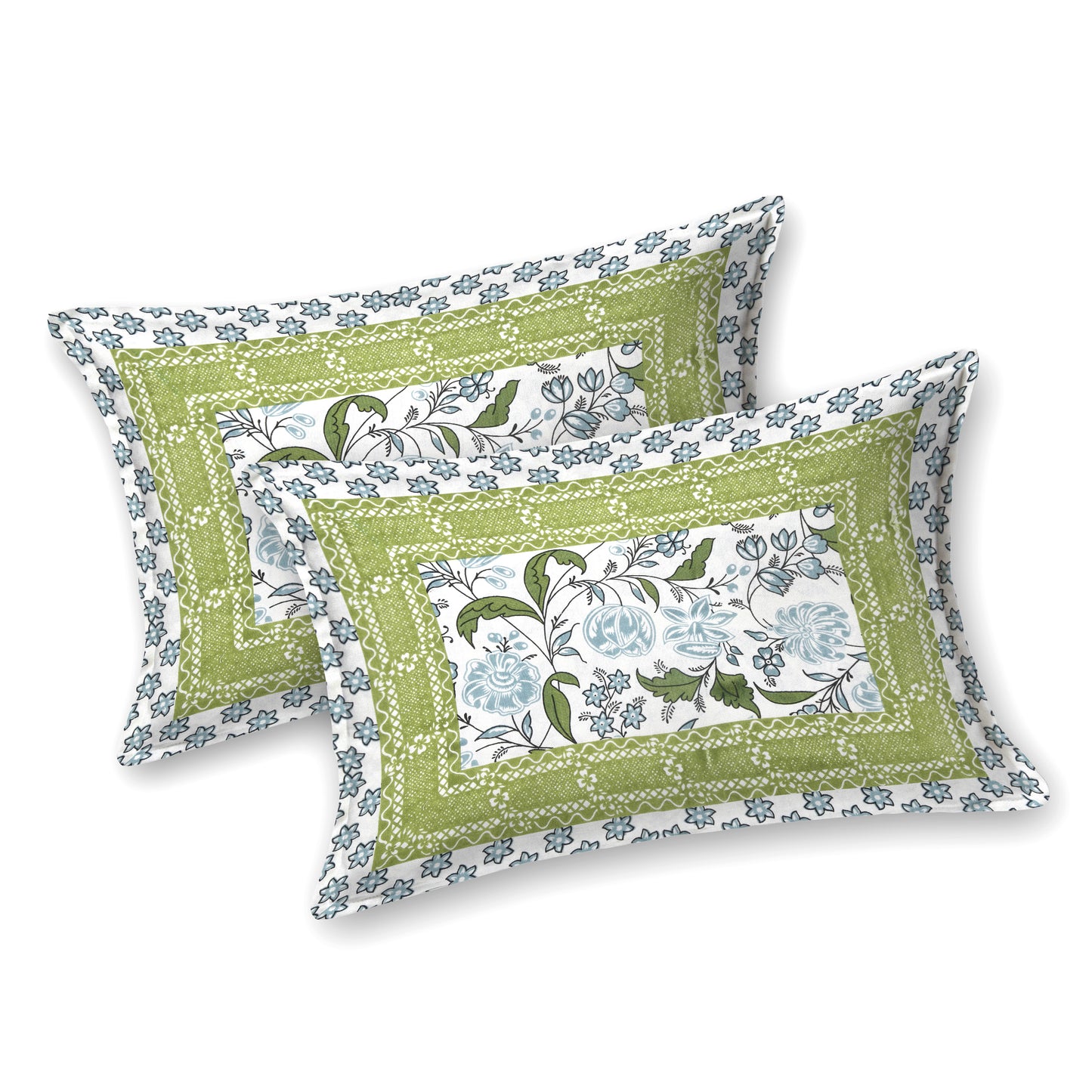 100% pure cotton jaipuri sanganari printed 98*108 king size Premium bedsheet with 2 Matching pillow covers