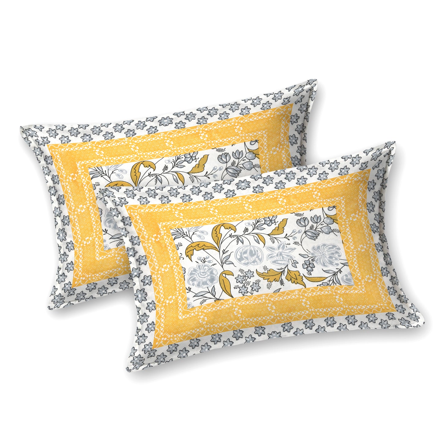 100% pure cotton jaipuri sanganari printed 98*108 king size Premium bedsheet with 2 Matching pillow covers