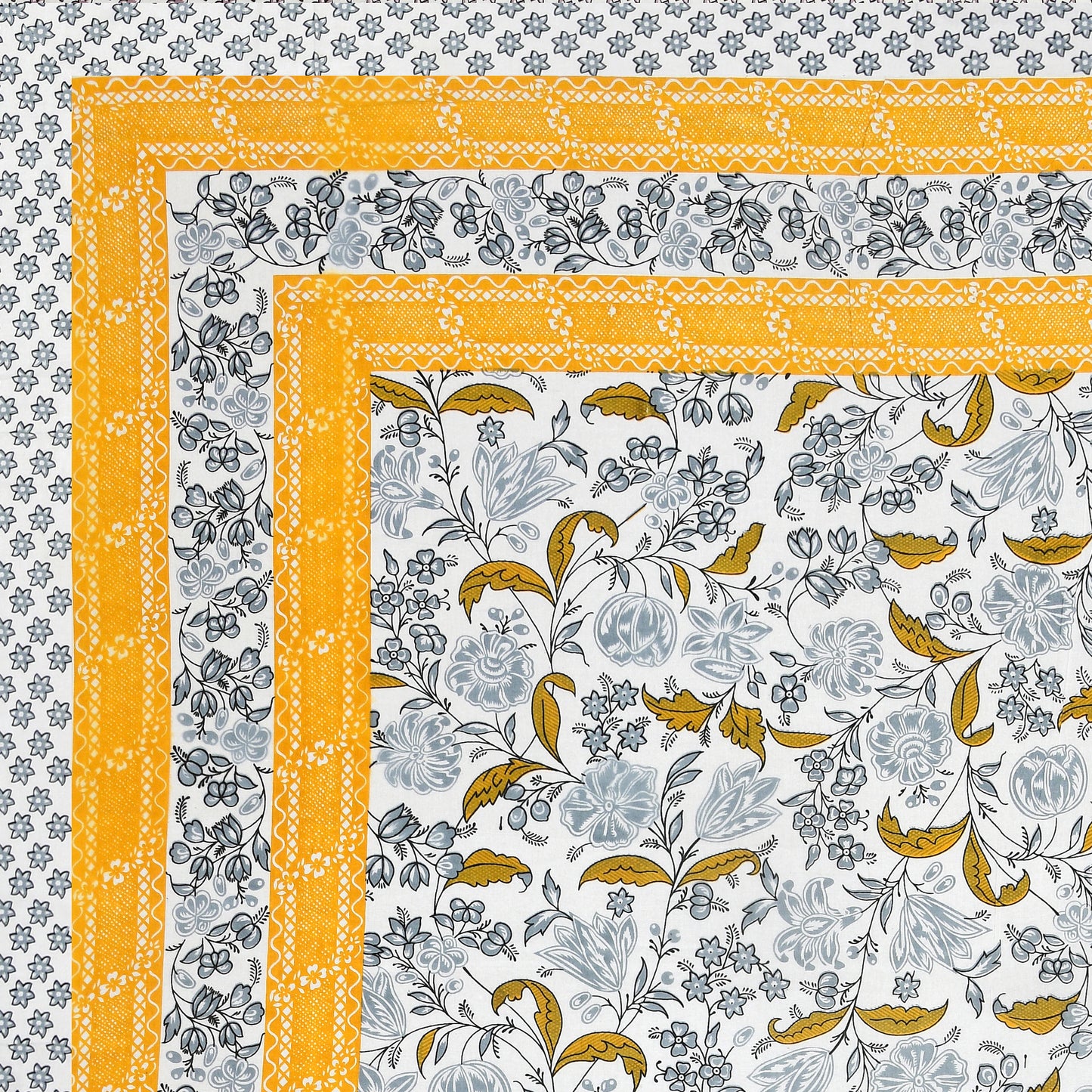 100% pure cotton jaipuri sanganari printed 98*108 king size Premium bedsheet with 2 Matching pillow covers