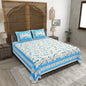 100% pure cotton jaipuri sanganari printed 98*108 king size Premium bedsheet with 2 Matching pillow covers