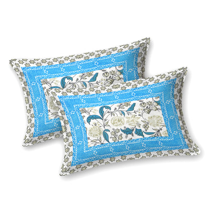 100% pure cotton jaipuri sanganari printed 98*108 king size Premium bedsheet with 2 Matching pillow covers