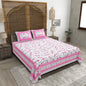 100% pure cotton jaipuri sanganari printed 98*108 king size Premium bedsheet with 2 Matching pillow covers