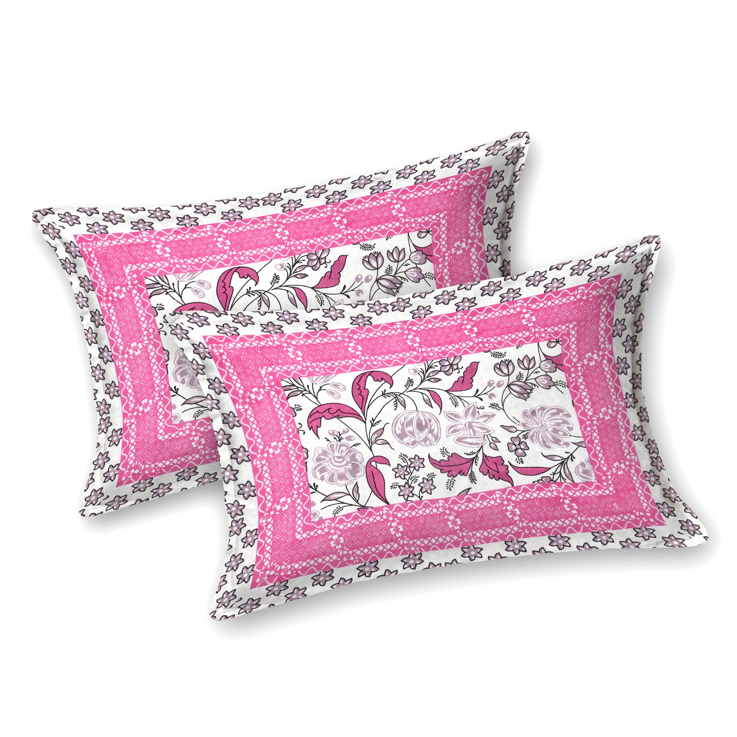 100% pure cotton jaipuri sanganari printed 98*108 king size Premium bedsheet with 2 Matching pillow covers
