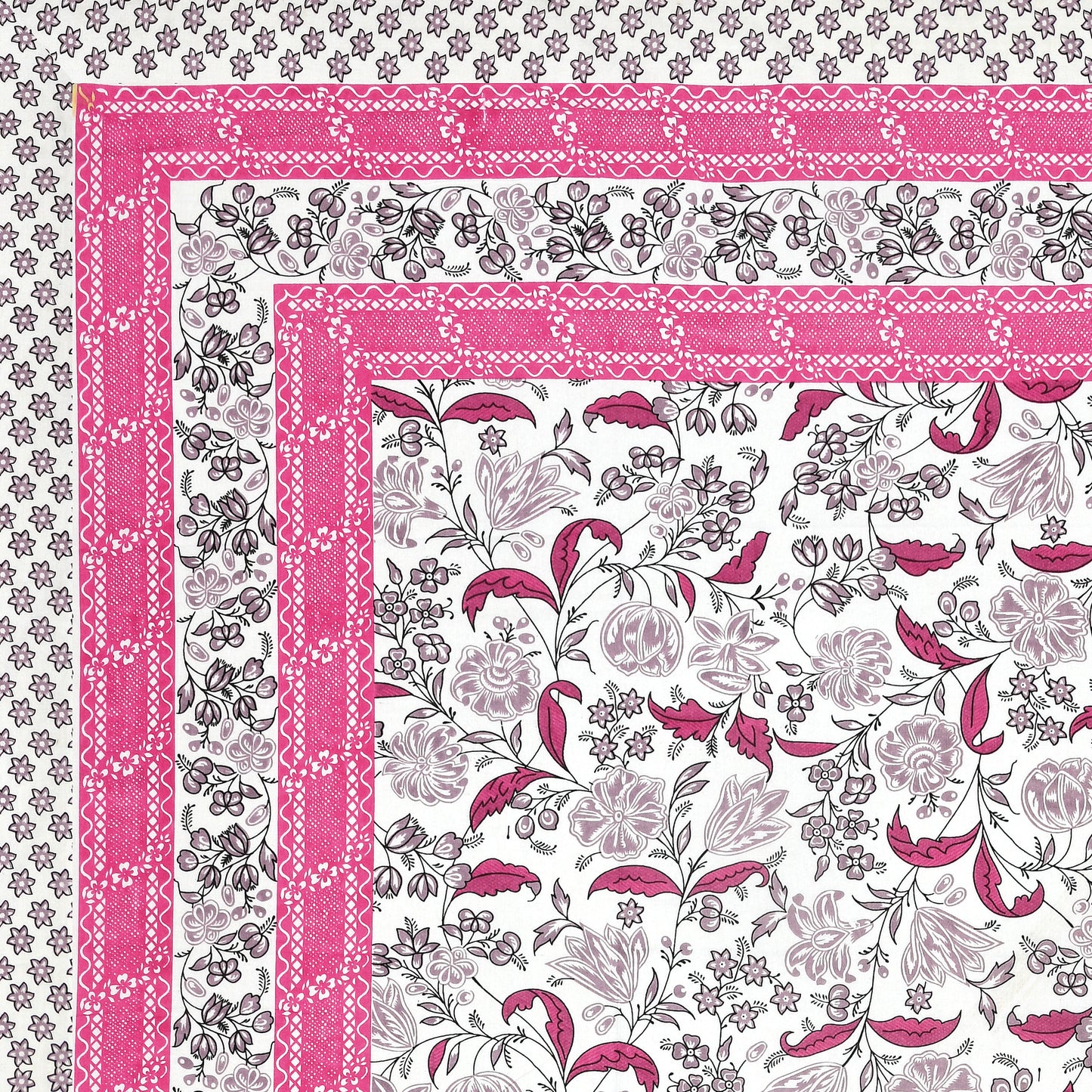 100% pure cotton jaipuri sanganari printed 98*108 king size Premium bedsheet with 2 Matching pillow covers