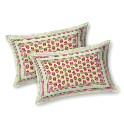 100% pure cotton jaipuri sanganari printed 98*108 king size Premium bedsheet with 2 Matching pillow covers