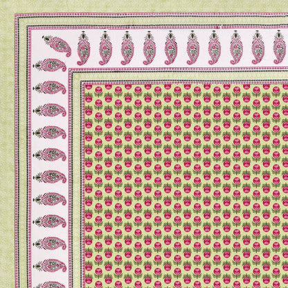 100% pure cotton jaipuri sanganari printed 98*108 king size Premium bedsheet with 2 Matching pillow covers