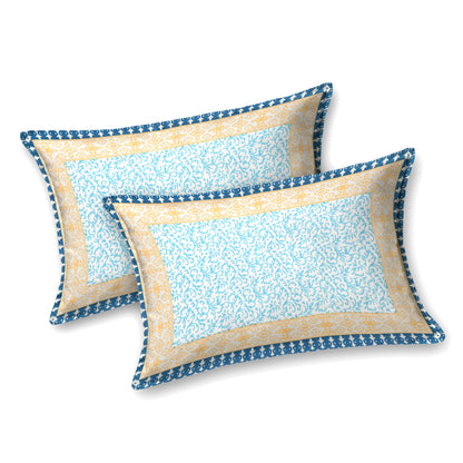 100% pure cotton jaipuri sanganari printed 98*108 king size Premium bedsheet with 2 Matching pillow covers