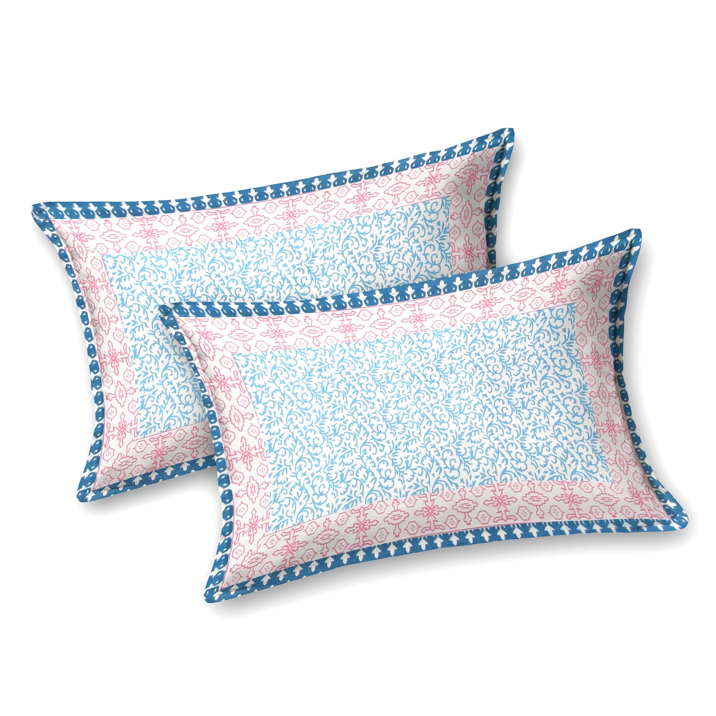 100% pure cotton jaipuri sanganari printed 98*108 king size Premium bedsheet with 2 Matching pillow covers