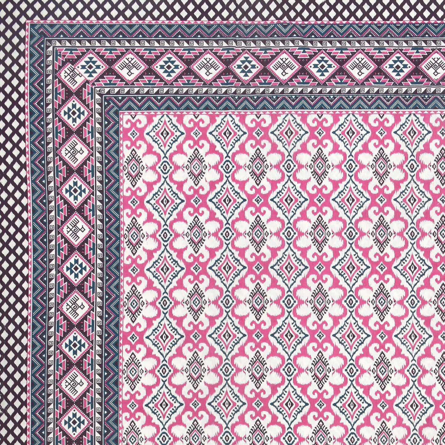 100% pure cotton jaipuri sanganari printed 98*108 king size Premium bedsheet with 2 Matching pillow covers