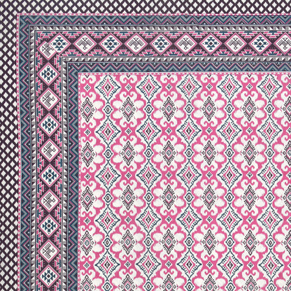 100% pure cotton jaipuri sanganari printed 98*108 king size Premium bedsheet with 2 Matching pillow covers