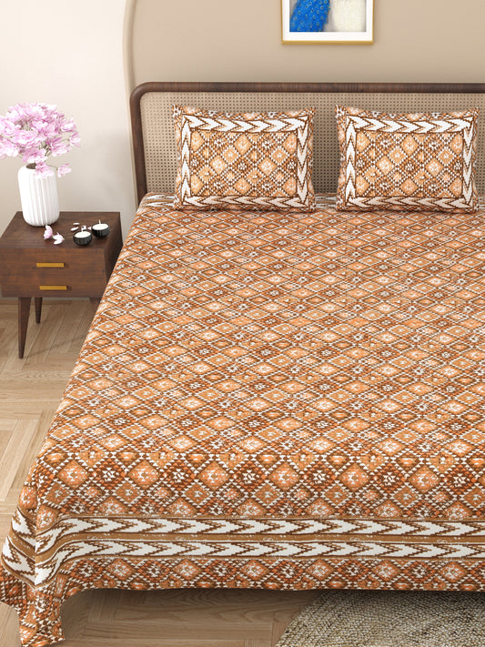 100% pure cotton jaipuri sanganari printed  king size Premium  bedsheet with 2 Matching  pillow covers
