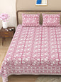 100% pure cotton jaipuri sanganari printed 98*108 king size Premium bedsheet with 2 Matching pillow covers