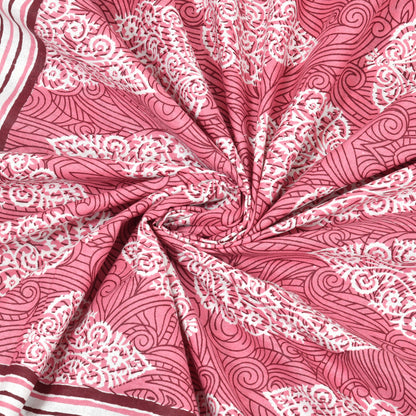 100% pure cotton jaipuri sanganari printed 98*108 king size Premium bedsheet with 2 Matching pillow covers