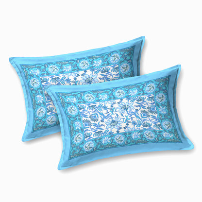 100% pure cotton jaipuri sanganari printed 98*108 king size Premium bedsheet with 2 Matching pillow covers