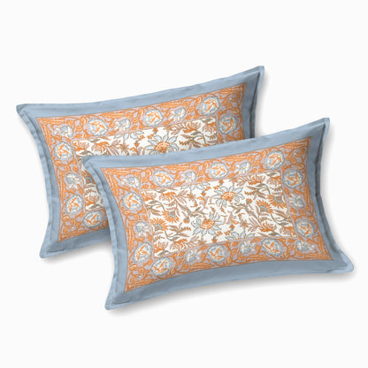 100% pure cotton jaipuri sanganari printed 98*108 king size Premium bedsheet with 2 Matching pillow covers