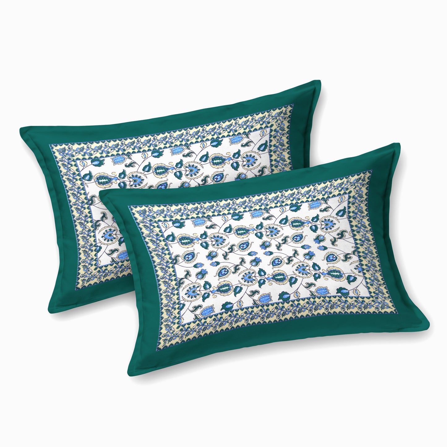100% pure cotton jaipuri sanganari printed 98*108 king size Premium bedsheet with 2 Matching pillow covers