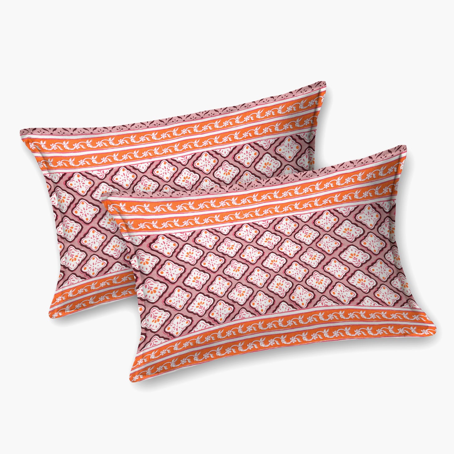 100% pure cotton jaipuri sanganari printed 98*108 king size Premium bedsheet with 2 Matching pillow covers