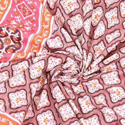 100% pure cotton jaipuri sanganari printed 98*108 king size Premium bedsheet with 2 Matching pillow covers