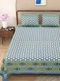 100% pure cotton jaipuri sanganari printed 98*108 king size Premium bedsheet with 2 Matching pillow covers