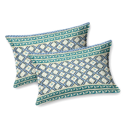 100% pure cotton jaipuri sanganari printed 98*108 king size Premium bedsheet with 2 Matching pillow covers