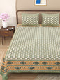 100% pure cotton jaipuri sanganari printed 98*108 king size Premium bedsheet with 2 Matching pillow covers