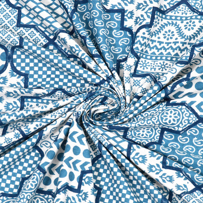 100% pure cotton jaipuri sanganari printed 98*108 king size Premium bedsheet with 2 Matching pillow covers