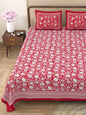 100% pure cotton jaipuri sanganari printed 98*108 king size Premium bedsheet with 2 Matching pillow covers