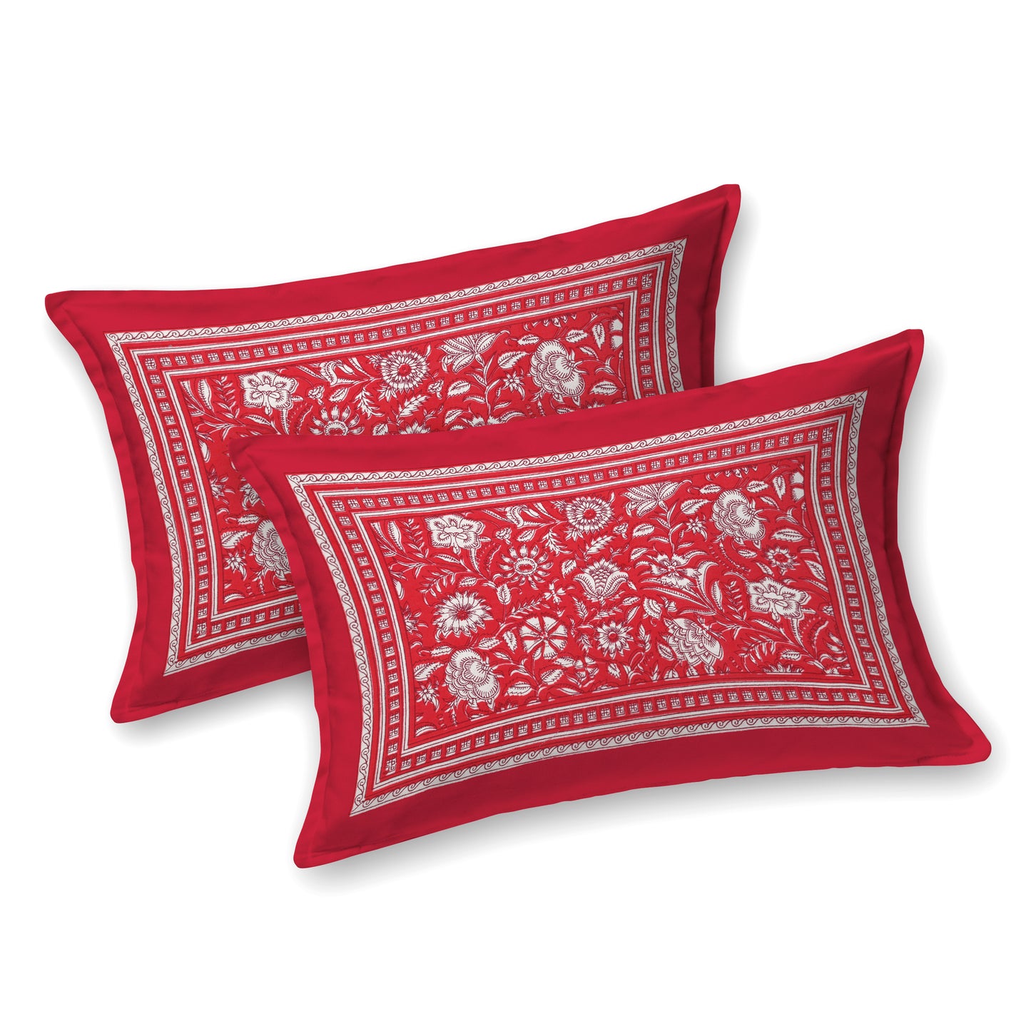 100% pure cotton jaipuri sanganari printed 98*108 king size Premium bedsheet with 2 Matching pillow covers