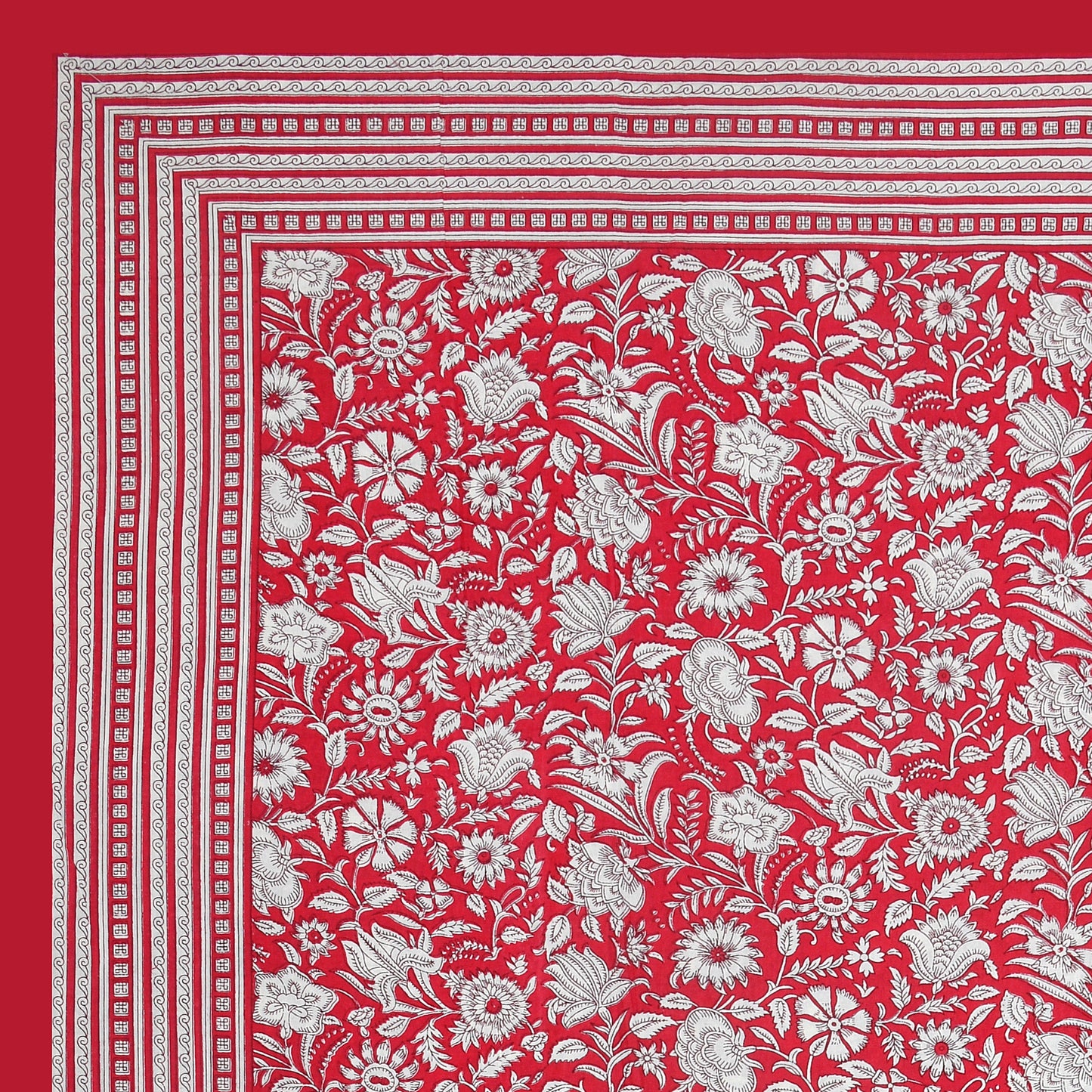 100% pure cotton jaipuri sanganari printed 98*108 king size Premium bedsheet with 2 Matching pillow covers