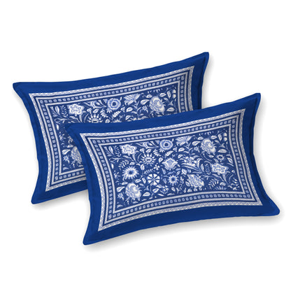 100% pure cotton jaipuri sanganari printed 98*108 king size Premium bedsheet with 2 Matching pillow covers