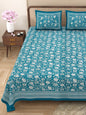 100% pure cotton jaipuri sanganari printed 98*108 king size Premium bedsheet with 2 Matching pillow covers
